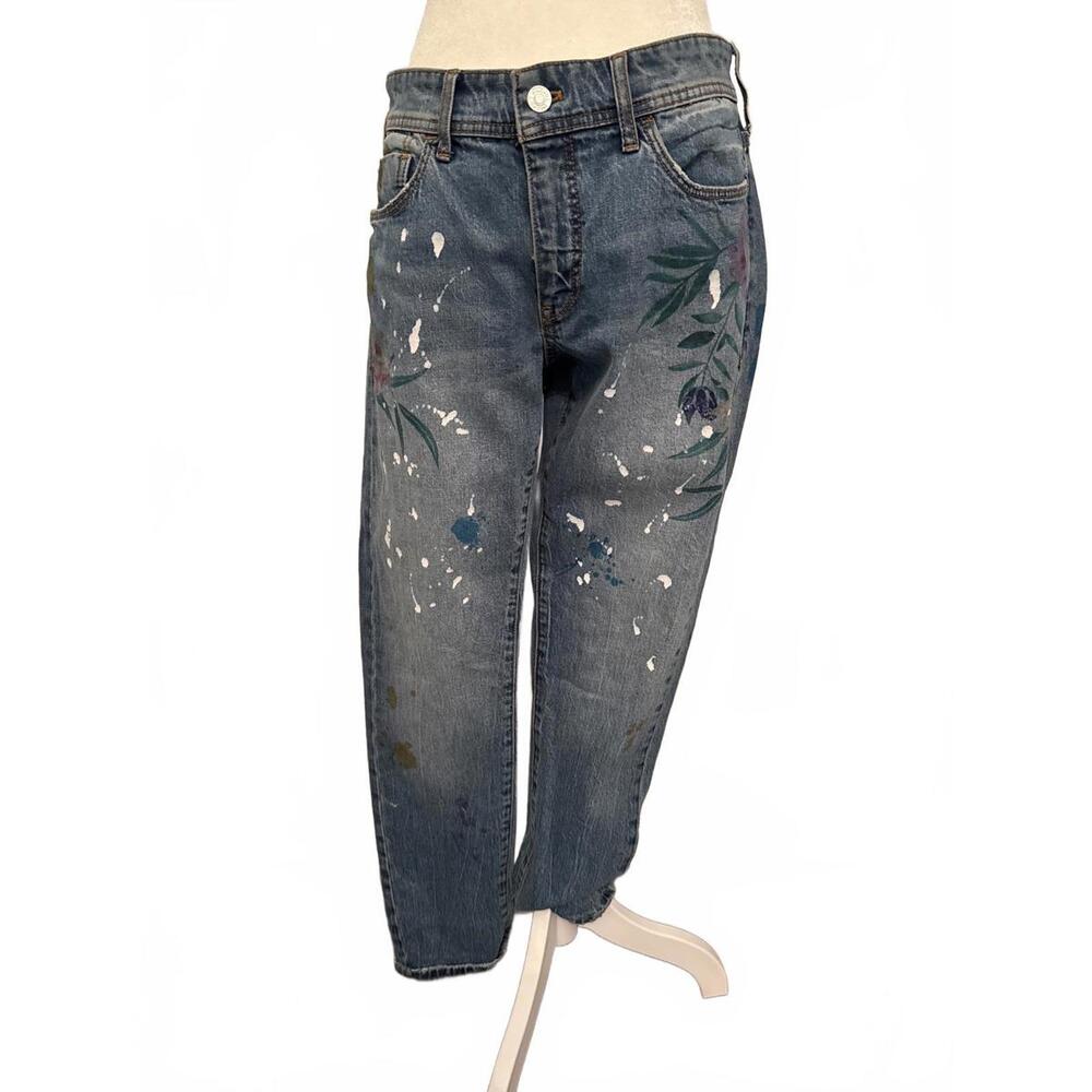NWOT Pilcro By Anthropologie Boyfriend Painted Jeans Size 27